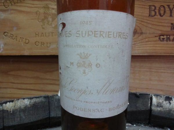 1945 wine, gift 75 years of grandpa, gift 75 years of grandma, wine from year of birth, old Sauternes wine
